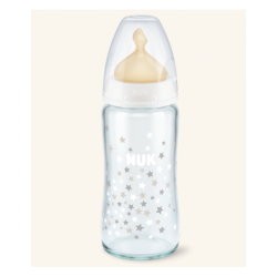Biberon Nuk Cristal Latex 1M 240 Ml.